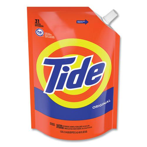 Pouch HE Liquid Laundry Detergent, Tide Original Scent, 35 Loads, 45 oz, 3/Carton. Picture 1
