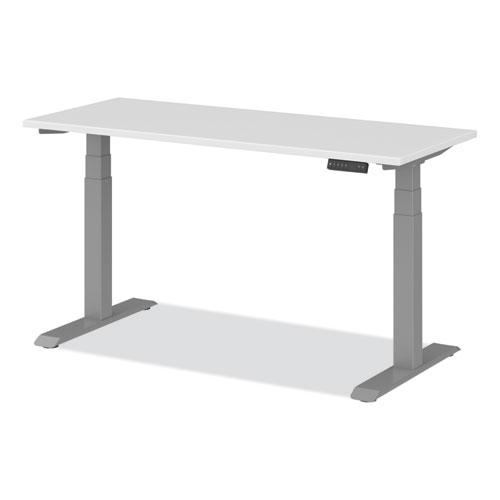 AdaptivErgo Sit-Stand Three-Stage Electric Height-Adjustable Table with Memory Controls, 60” x 24” x 30" to 49", White. Picture 3