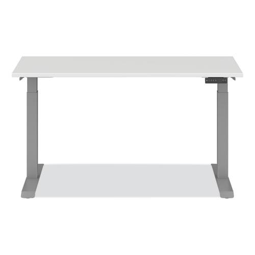 AdaptivErgo Sit-Stand Three-Stage Electric Height-Adjustable Table with Memory Controls, 60” x 24” x 30" to 49", White. Picture 1