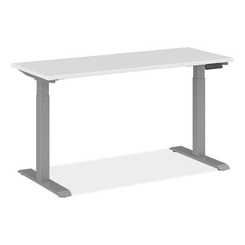 AdaptivErgo Sit-Stand Three-Stage Electric Height-Adjustable Table with Memory Controls, 60” x 24” x 30" to 49", White. Picture 2