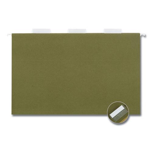 Hanging File Folders, Legal Size, 1/5-Cut Tabs, Standard Green, 50/Carton. Picture 3