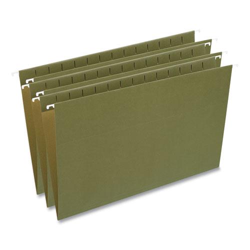Hanging File Folders, Legal Size, 1/5-Cut Tabs, Standard Green, 50/Carton. Picture 1