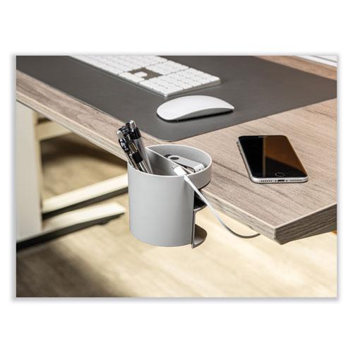 Standing Desk Small Desk Organizer, Two Sections, 3.85 x 3.85 x 3.54, Gray. Picture 4