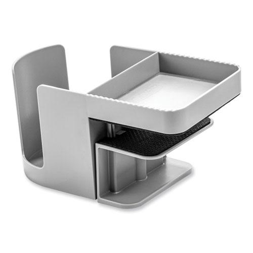 Standing Desk Cup Holder Organizer, Two Sections, 3.94 x 7.04 x 3.54, Gray. Picture 8