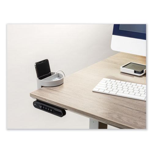 Standing Desk Small Desk Organizer, Two Sections, 3.85 x 3.85 x 3.54, Gray. Picture 2