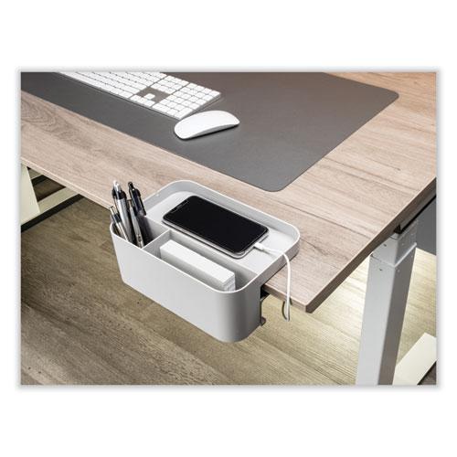 Standing Desk Large Desk Organizer, Two Sections, 9 x 6.17 x 3.5, Gray. Picture 3
