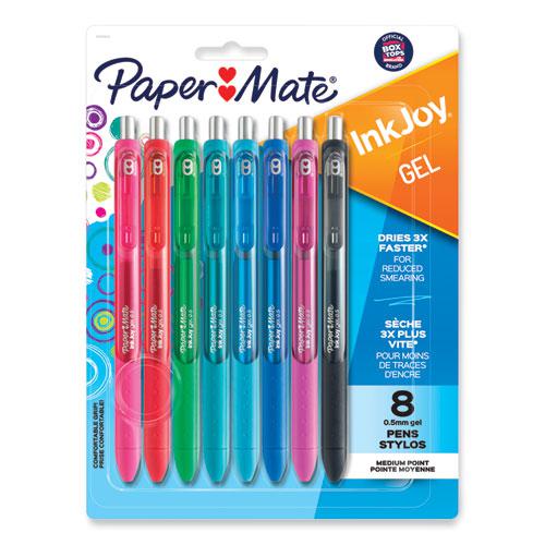 InkJoy Gel Pen, Retractable, Fine 0.5 mm, Assorted Ink and Barrel Colors, 8/Pack. Picture 1