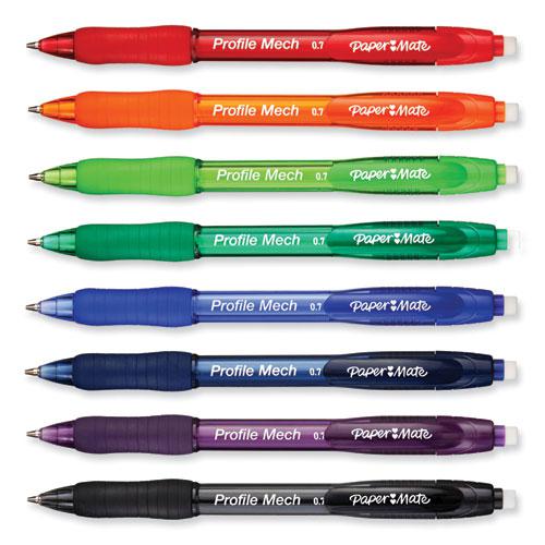Profile Mechanical Pencils, 0.7 mm, HB (#2), Black Lead, Assorted Barrel Colors, 8/Pack. Picture 2