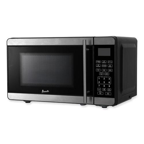 0.7 Cubic Foot Microwave Oven, 700 Watts, Stainless Steel/Black. Picture 1
