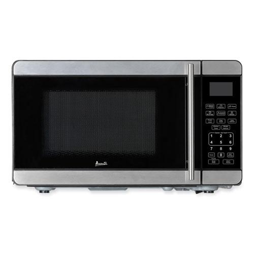 0.7 Cubic Foot Microwave Oven, 700 Watts, Stainless Steel/Black. Picture 2