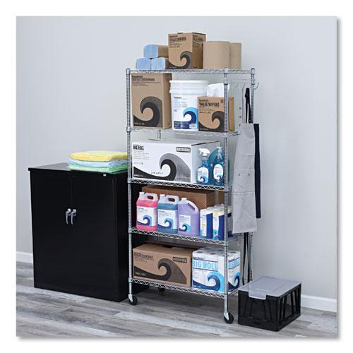 5-Shelf Wire Shelving Kit with Casters and Shelf Liners, 36w x 18d x 72h, Silver. Picture 5