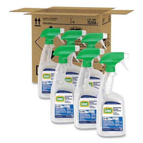 Disinfecting Cleaner with Bleach, 32 oz, Plastic Spray Bottle, Fresh Scent, 6/Carton. Picture 1