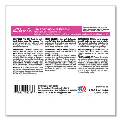 Pink Foaming Skin Cleanser, Fresh, 1,000 mL Refill Bag, 6/Carton. Picture 6