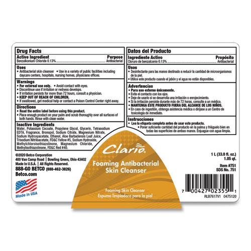 Antibacterial Foaming Skin Cleanser, Fresh, 1,000 mL Refill Bag, 6/Carton. Picture 5