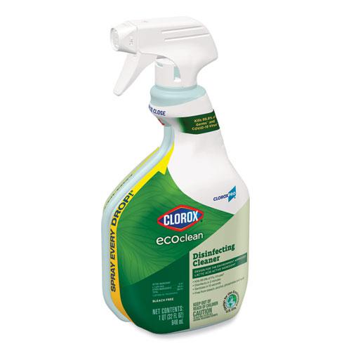 Clorox Pro EcoClean Disinfecting Cleaner, Unscented, 32 oz Spray Bottle, 9/Carton. Picture 1