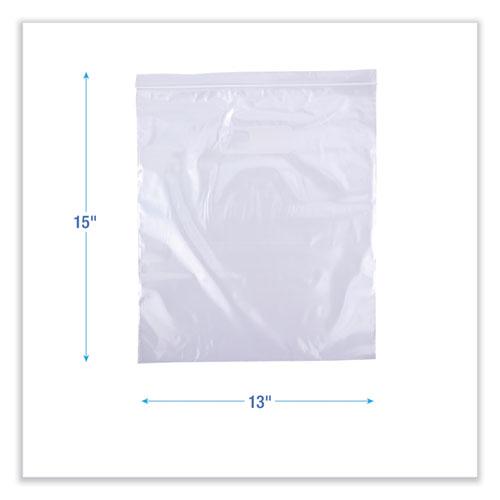 Reclosable Food Storage Bags, 2 gal, 1.75 mil, 13" x 15", Clear, 100/Box. Picture 2