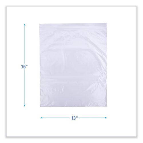 Reclosable Food Storage Bags, 2 gal, 2.7 mil, 13" x 15", Clear, 100/Box. Picture 2