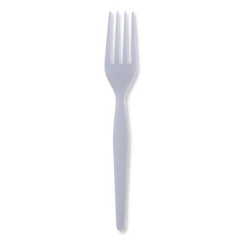 Heavyweight Polystyrene Cutlery, Fork, White, 1000/Carton. Picture 1