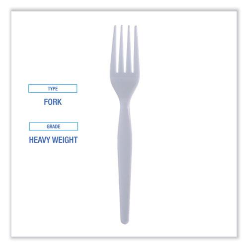 Heavyweight Polystyrene Cutlery, Fork, White, 1000/Carton. Picture 4