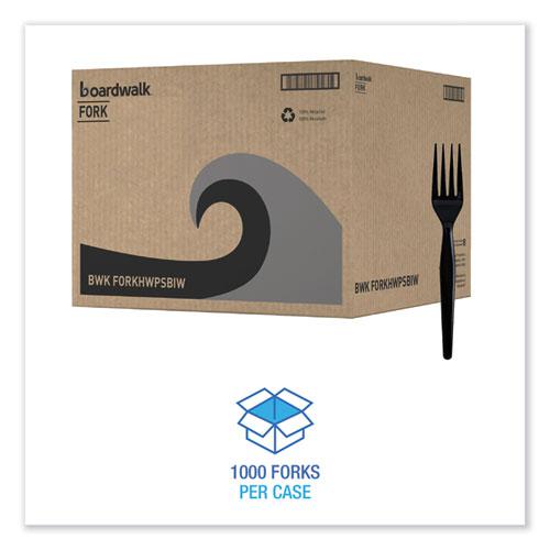 Heavyweight Wrapped Polystyrene Cutlery, Fork, Black, 1,000/Carton. Picture 2
