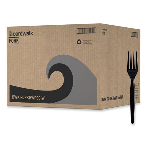 Heavyweight Wrapped Polystyrene Cutlery, Fork, Black, 1,000/Carton. Picture 8