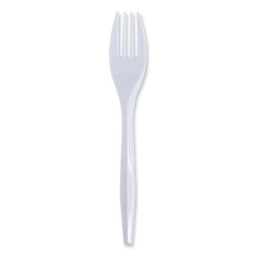 Mediumweight Wrapped Polypropylene Cutlery, Fork, White, 1000/Carton. Picture 1
