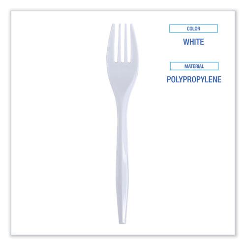 Mediumweight Wrapped Polypropylene Cutlery, Fork, White, 1000/Carton. Picture 3