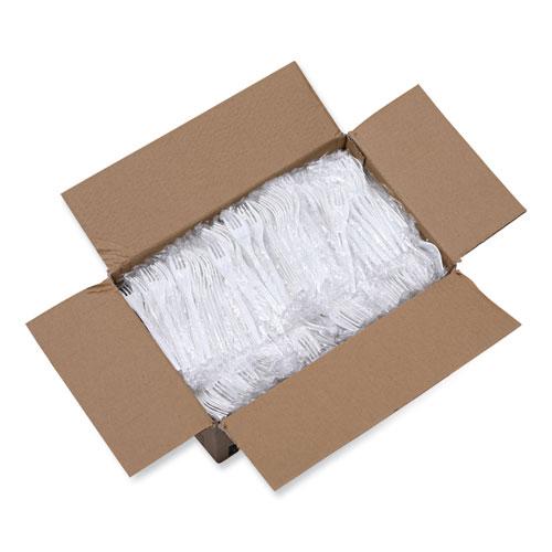 Mediumweight Wrapped Polypropylene Cutlery, Fork, White, 1000/Carton. Picture 9