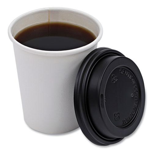 Hot Cup Lids, Fits 10 oz to 20 oz Hot Cups, Black, 1,000/Carton. Picture 5