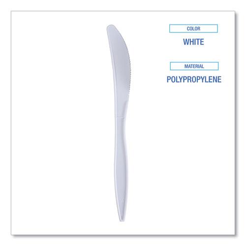 Mediumweight Wrapped Polypropylene Cutlery, Knives, White, 1,000/Carton. Picture 3