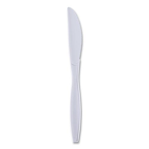 Heavyweight Wrapped Polypropylene Cutlery, Knife, White, 1,000/Carton. Picture 1