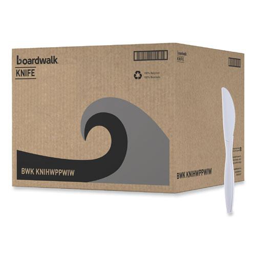 Heavyweight Wrapped Polypropylene Cutlery, Knife, White, 1,000/Carton. Picture 7