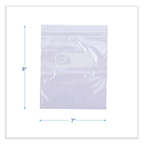 Reclosable Food Storage Bags, 1 qt, 1.75 mil, 7" x 8", Clear, 500/Box. Picture 2