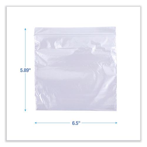 Reclosable Food Storage Bags, Sandwich, 1.15 mil, 6.5" x 5.89", Clear, 500/Box. Picture 2