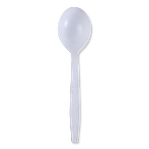 Heavyweight Wrapped Polypropylene Cutlery, Soup Spoon, White, 1,000/Carton. Picture 1