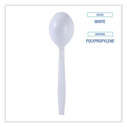 Heavyweight Wrapped Polypropylene Cutlery, Soup Spoon, White, 1,000/Carton. Picture 3
