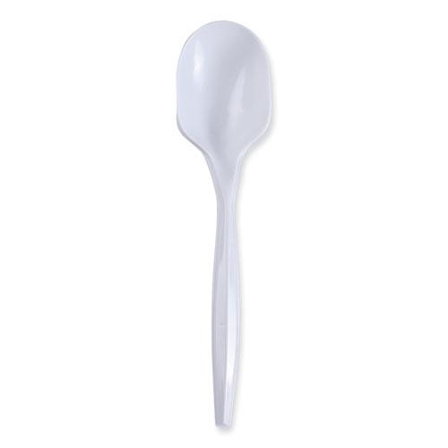 Mediumweight Wrapped Polypropylene Cutlery, Soup Spoon, White, 1,000/Carton. Picture 1
