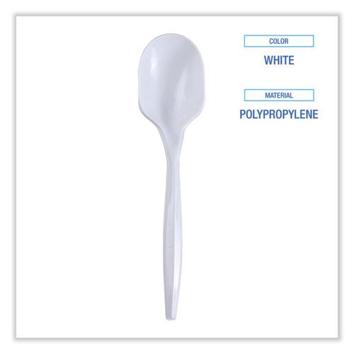 Mediumweight Wrapped Polypropylene Cutlery, Soup Spoon, White, 1,000/Carton. Picture 3
