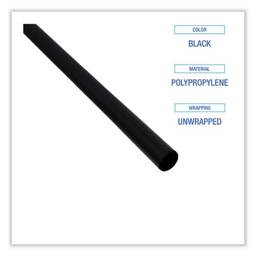 Single-Tube Stir-Straws, 5.25", Polypropylene, Black, 1,000/Pack, 10 Packs/Carton. Picture 4