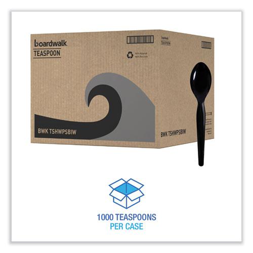Heavyweight Wrapped Polystyrene Cutlery, Teaspoon, Black, 1,000/Carton. Picture 2
