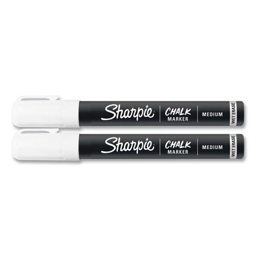 Wet-Erase Chalk Marker, Medium Bullet Tip, White, 2/Pack. Picture 3