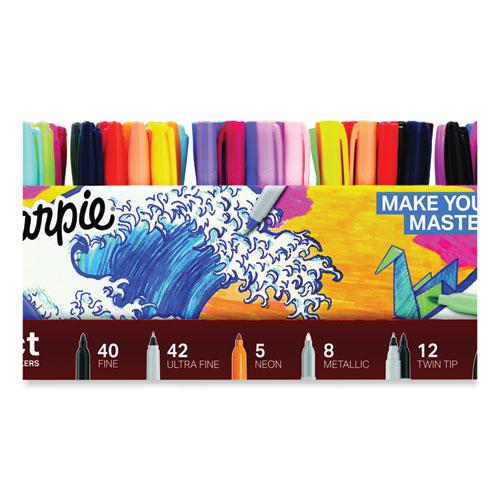 Permanent Markers Ultimate Collection Value Pack, Assorted Tip Sizes/Types, Assorted Colors, 115/Set. Picture 1