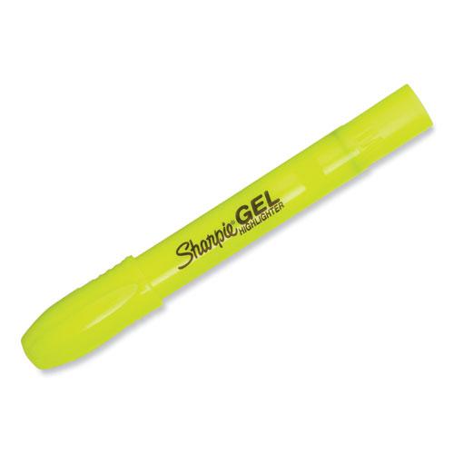 Gel Highlighters, Fluorescent Yellow Ink, Bullet Tip, Yellow Barrel. Picture 5