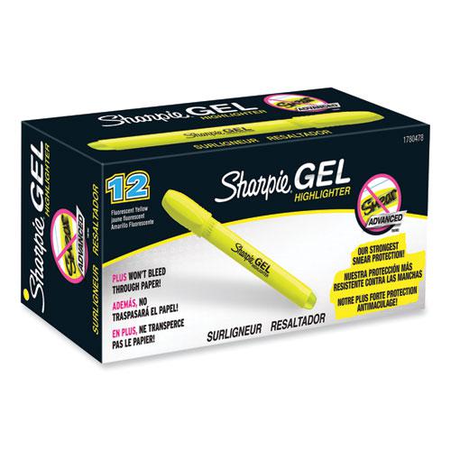 Gel Highlighters, Fluorescent Yellow Ink, Bullet Tip, Yellow Barrel. Picture 4