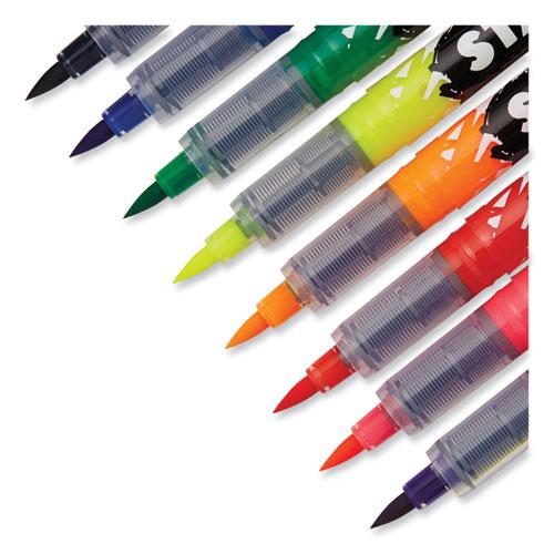 Stained Fabric Markers, Medium Brush Tip, Assorted Colors, 8/Pack. Picture 3