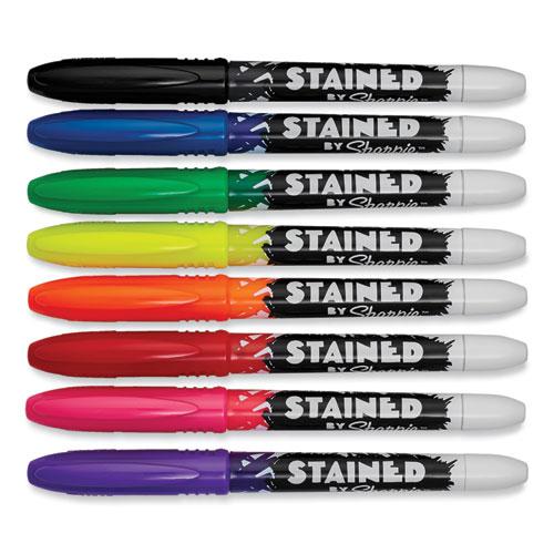 Stained Fabric Markers, Medium Brush Tip, Assorted Colors, 8/Pack. Picture 2