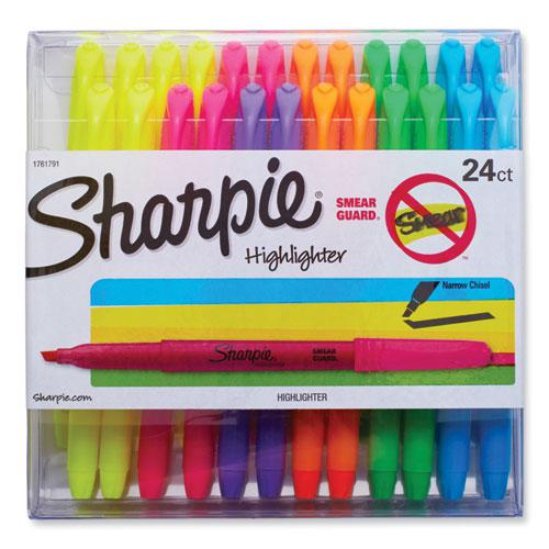 Pocket Style Highlighters, Assorted Ink Colors, Chisel Tip, Assorted Barrel Colors, 24/Pack. Picture 1