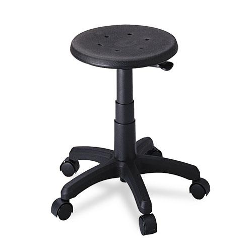 Office Stool, Backless, Supports Up to 250 lb, 21" Seat Height, Black. Picture 1