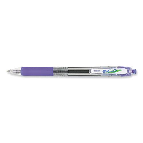 ECO Jimnie Clip Ballpoint Pen, Retractable, Medium 1 mm, Blue Ink, Clear/Blue Barrel, 12/Pack. Picture 2