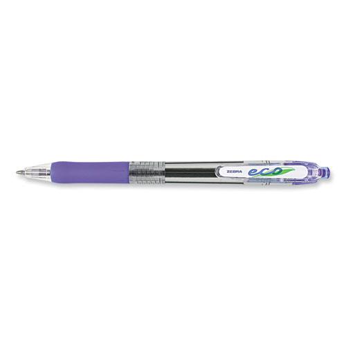 ECO Jimnie Clip Ballpoint Pen, Retractable, Medium 1 mm, Blue Ink, Clear/Blue Barrel, 12/Pack. Picture 1